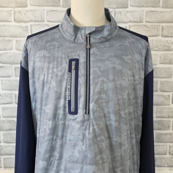 Peter Millar Jacket Men's Hyperlight Weld Elite Hybrid Half-Zip Pullover L Camo - Picture 2 of 7